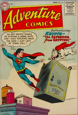 Undervalued Comics: Adventure Comics 210, 1st Krypto the Super Dog. Click to find a copy