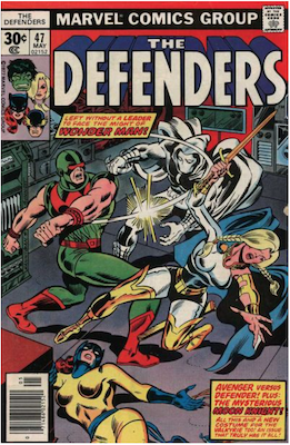 Defenders #47: Moon Knight appearance. Click for values.