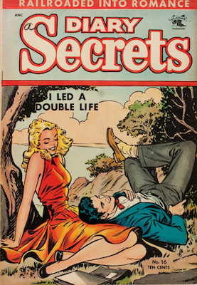 Diary Secrets #16: classic good girl art cover by Matt Baker. Click for values