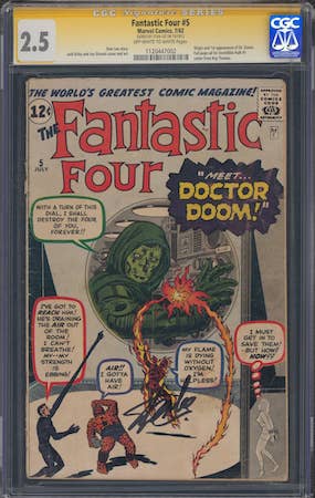 This relatively affordable copy of Fantastic Four #5 is signed by Stan 'the man' Lee! On sale at Goldin