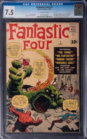 This breathtaking CGC 7.5 copy of Fantastic Four #1 is a true investment-grade copy of the toughest Marvel Silver Age key, for sale at Goldin