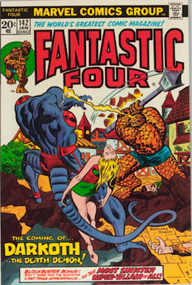 Fantastic Four #142: 1st Appearance of Darkoth the Death-Demon. Click for values