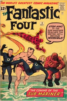 100 Hot Comics: Fantastic Four #4, 1st Silver Age Appearance of Sub-Mariner. Click to buy a copy from Goldin