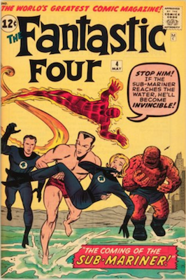 100 Hot Comics: Fantastic Four #4, 1st Silver Age Appearance of Sub-Mariner. Click to buy a copy from Goldin