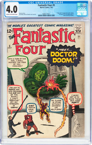 Marvel Villains #2: Dr. Doom. Invest in a CGC 4.0 of his first appearance in FF #5. Click for values