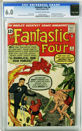 We recommend grabbing a CGC 6.0 of Fantastic Four 6 before this book becomes totally unaffordable, as FF#5 has. Click to buy a copy from Goldin
