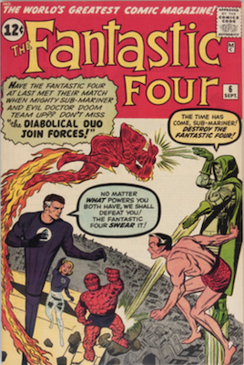 100 Hot Comics: Fantastic Four 6, Sub-Mariner and Doctor Doom team-up issue. Click to buy a copy from Goldin