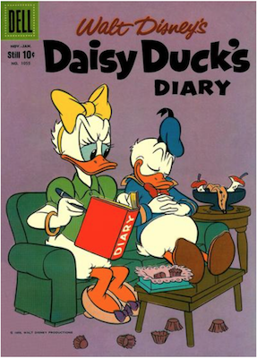 Four Color #1055: Daisy Duck's Diary by Carl Barks. Click for values.