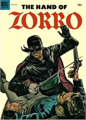 Four Color #574: The Hand of Zorro. Click for values.