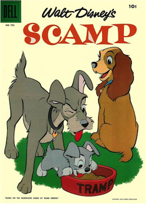 Four Color #703: Walt Disney's Scamp (#1). Click for values.