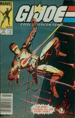 G. I. Joe #21 (1984): First Appearance of Storm Shadow; So-called "Silent Issue". Canadian Price Variant. Click for value