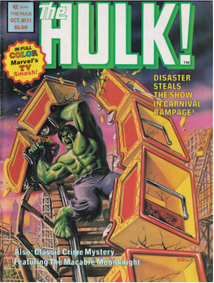 Hulk Magazine #11 (1978): Moon Knight stories begin in title. Click for values.