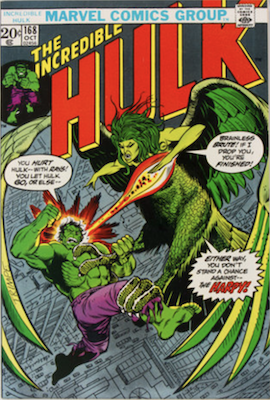 Incredible Hulk #168, 1st Harpy. Click for values