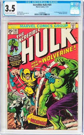THIS Incredible Hulk #181 CGC 3.5? The 2.0 sold for $771... the 3.5 for $720! I kid you NOT.