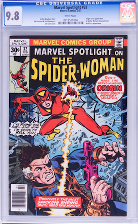 100 Hot Comics #30: Marvel Spotlight 32, 1st Spider-Woman. Click to buy a copy