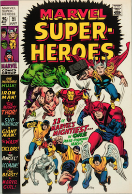Marvel Super-Heroes #21: reprints begin. Click for values