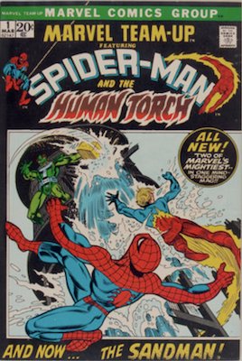 Marvel Team-Up #1: Spidey and Human Torch. Click for values