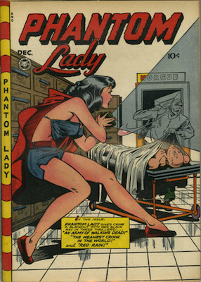 Phantom Lady #15, classic Matt Baker cover. Click for values