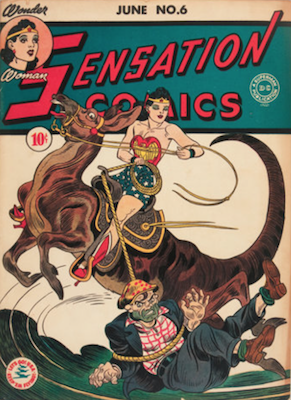 Sensation Comics #6: Origin and First Appearance of Wonder Woman's Magic Lasso of Truth. Click for current values.