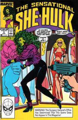 Sensational She-Hulk #4: Blonde Phantom appears in 1989. Click for values
