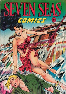 Seven Seas #6: Matt Baker cover. Click for values