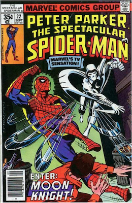 Spectacular Spider-Man #22: Moon Knight appearance. Click for values.