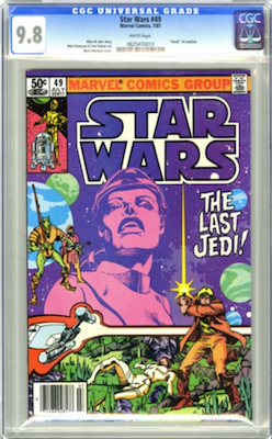 100 Hot Comics: Star Wars #49, Last Jedi Storyline. Click to buy a copy at Goldin