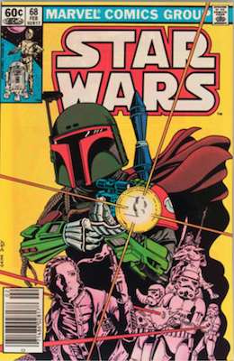 Star Wars #68 newsstand variant, with bar code UPC in bottom left instead of Spider-Man head. Click to buy a copy