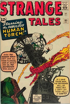 KEY ISSUE! Strange Tales #101, First Solo Human Torch Story Since 1956. Click for values