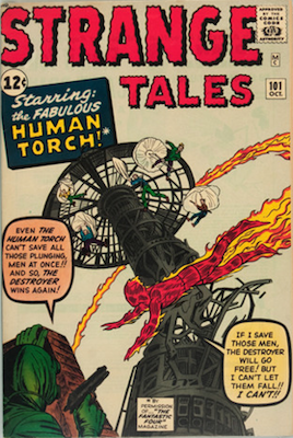 100 Hot Comics: Strange Tales 101, 1st solo Human Torch story since 1954. Click to buy a copy at Goldin