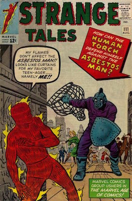 Strange Tales #111: Origin and first appearance of Asbestos Man. Click for values