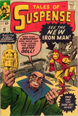 Tales of Suspense #48: New Iron Man armor, first appearance of Mister Doll. Click for values
