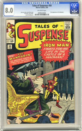 Tales of Suspense 50 is not common in higher grade. Sales data for 9.0 and above is scarce. We recommend CGC 8.0. Click to buy a copy at Goldin