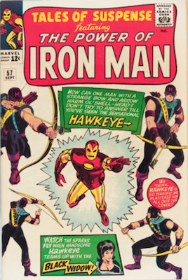 100 Hot Comics: Tales of Suspense 57, 1st Hawkeye. Click to find a copy at Goldin