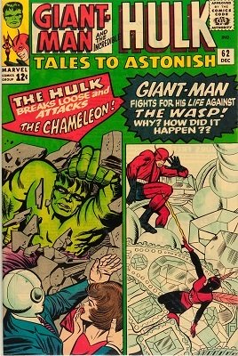 Tales to Astonish #62: New Wasp costume; Hulk pinup poster often missing. Click for values