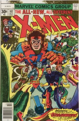 Uncanny X-Men #107, 1st Starjammers. Click for values