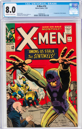 100 Hot Comics: Uncanny X Men 14, 1st Sentinels. Click to buy a copy from Goldin