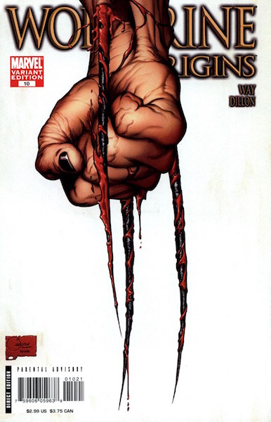 #91: Wolverine Origins 10 Retailer Incentive Edition (Third Claw Variant), Quesada (2007). Click for values
