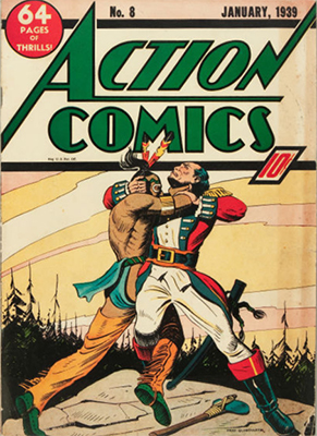 Action Comics #8: no Superman on cover. Click for value