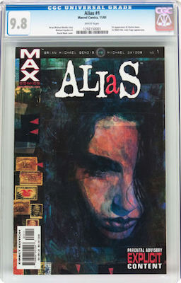 100 Hot Comics: Alias #1, first Jessica Jones. Click to buy at Goldin