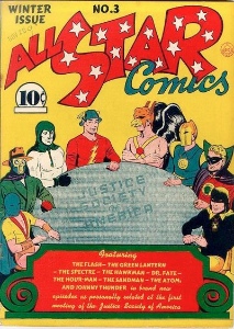 All Star Comics #3 established that DC characters coexisted in the same universe. Click for price guide