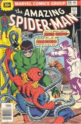 Amazing Spider-Man #158 30 Cent Price Variant July, 1976. Starburst Blurb