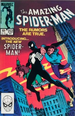 Direct edition of Amazing Spider-Man 252 with Spidey's head at bottom left