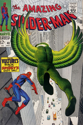 Origin and First Appearance, Vulture (Blackie Dargo), Amazing Spider-Man #48, Marvel Comics, 1967. Click for value