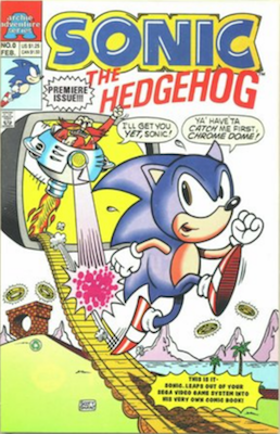 Archie Comics Sonic the Hedgehog First Sonic in comics; giveaway with NES game