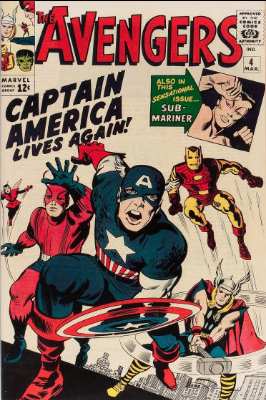 Avengers #4 (March 1964): Captain America revived; first Silver Age appearance. Click for current values