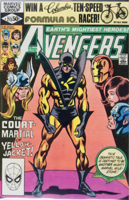 Avengers #213: Controversial scene with Yellowjacket slapping the Wasp. Click for values