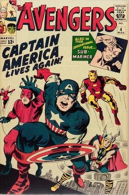 Avengers #4: Revival of Captain America from the Golden Age. Click for value