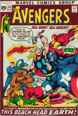 Avengers #93: Kree-Skrull war begins. Click for values