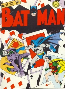 Joker comics: Batman #11, classic Joker cover with playing cards